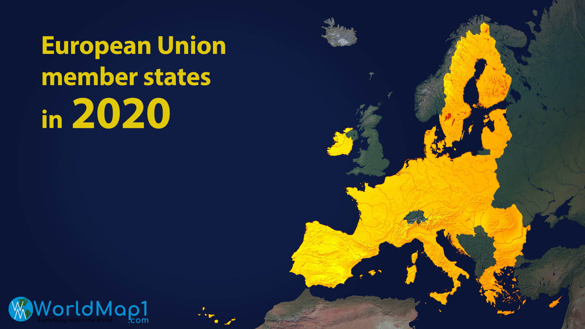 Carte des États membres de l'Union européenne en 2020